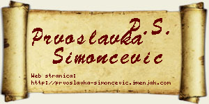 Prvoslavka Simončević vizit kartica